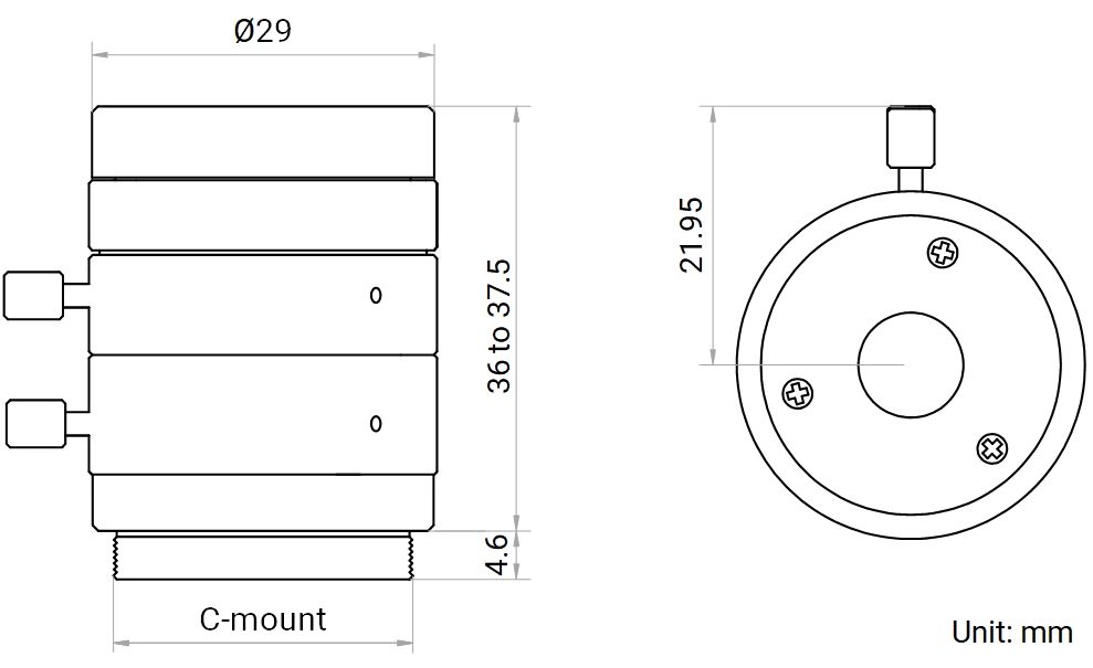 LS-MF1224M-5MPE dimensions (mm)