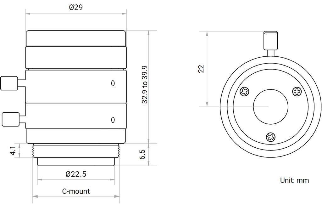 LS-MF3518M-5MPE dimensions (mm)