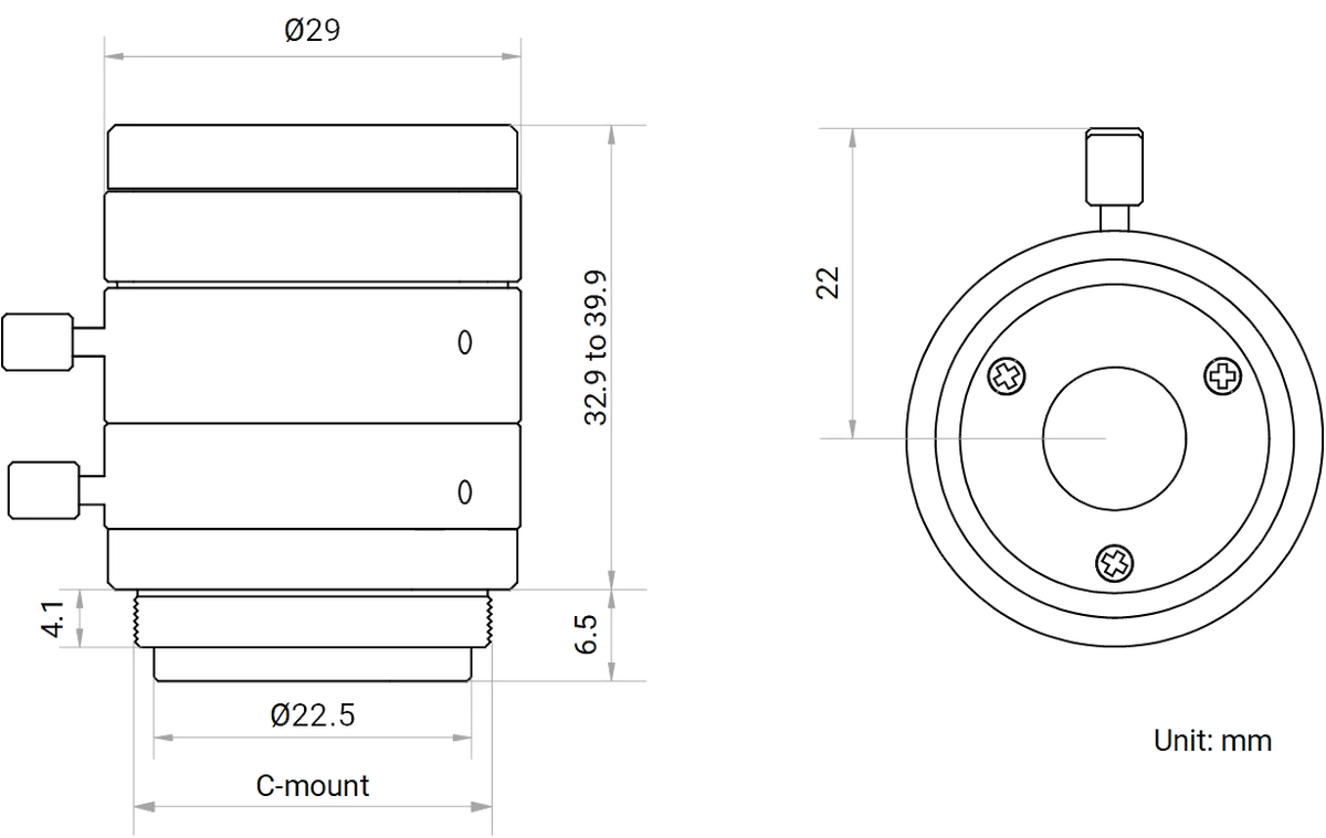 LS-MF3518M-5MPE dimensions (mm)