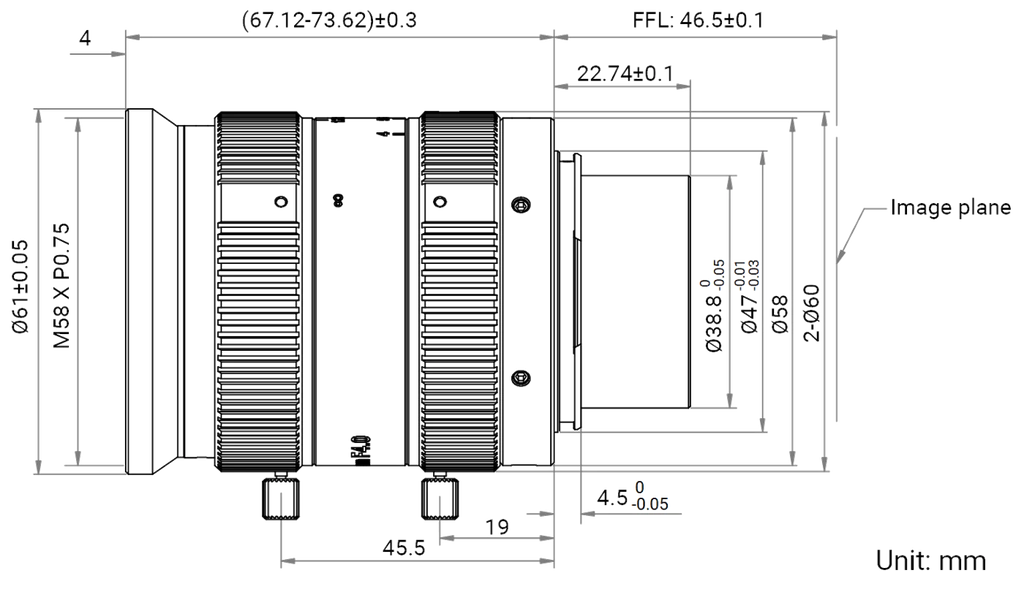 LS-LF3540M-F dimensions (mm)