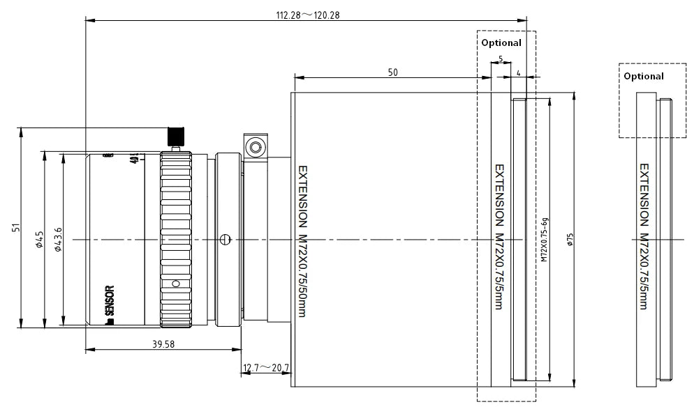 LS-FFL-1434 dimensions (mm)