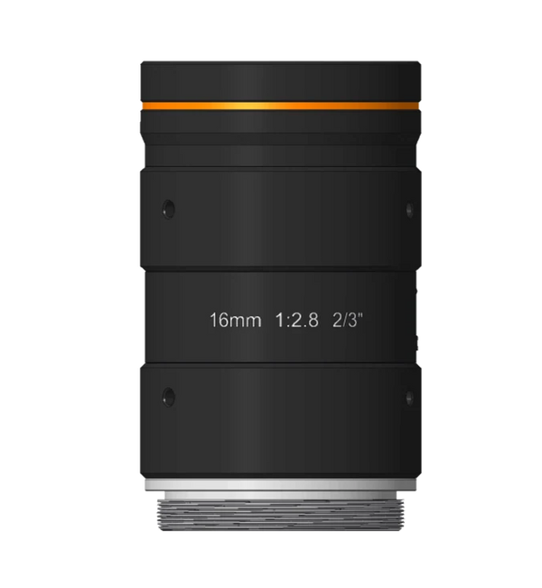 16 mm, F2.8, 2/3", 10 MP lens, C-mount