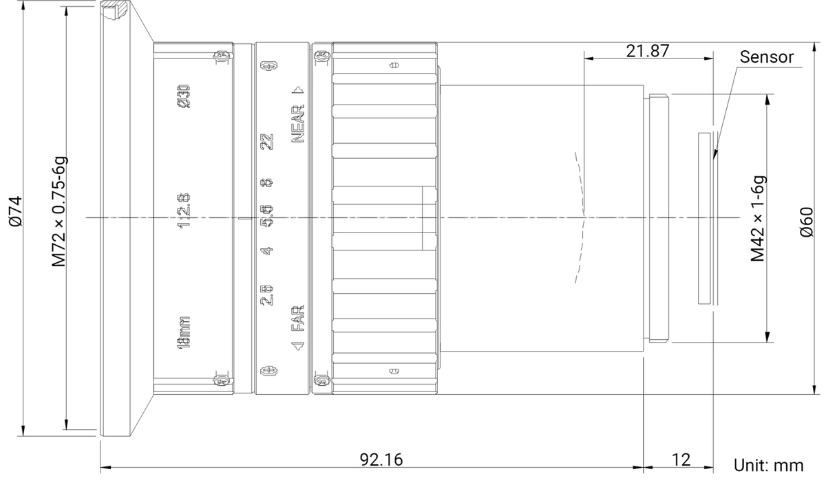 LS-AF1828M-M42B dimensions (mm)