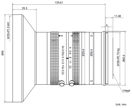 LS-FFL-1425 dimensions (mm)