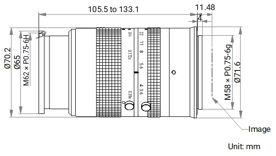 LS-FFL-1428 dimensions (mm)