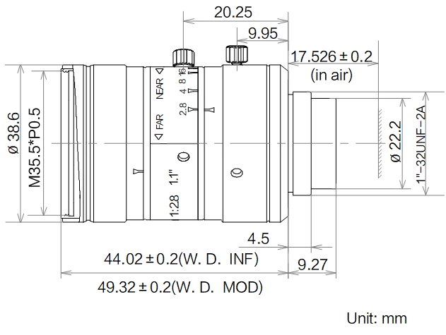 LS-FFL-1388 dimensions (mm)