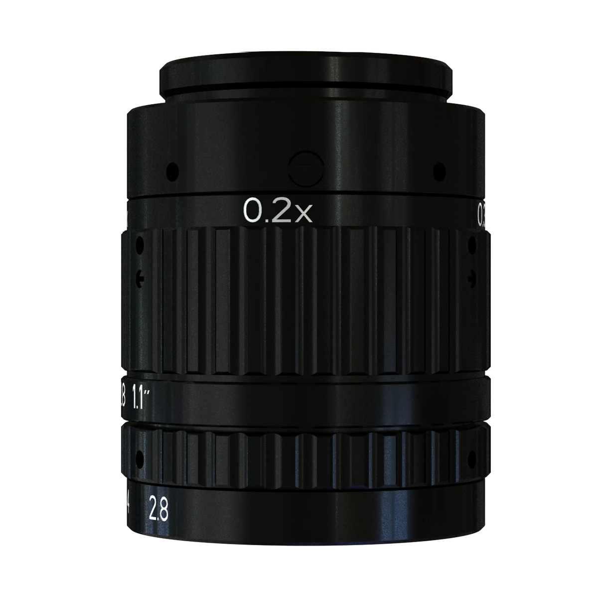 25mm, F2.8, 1.1", C-mount, Macro lens (65 mm (-0.4X) to 260.4 mm (-0.1X)) (LS-FFL-1455)