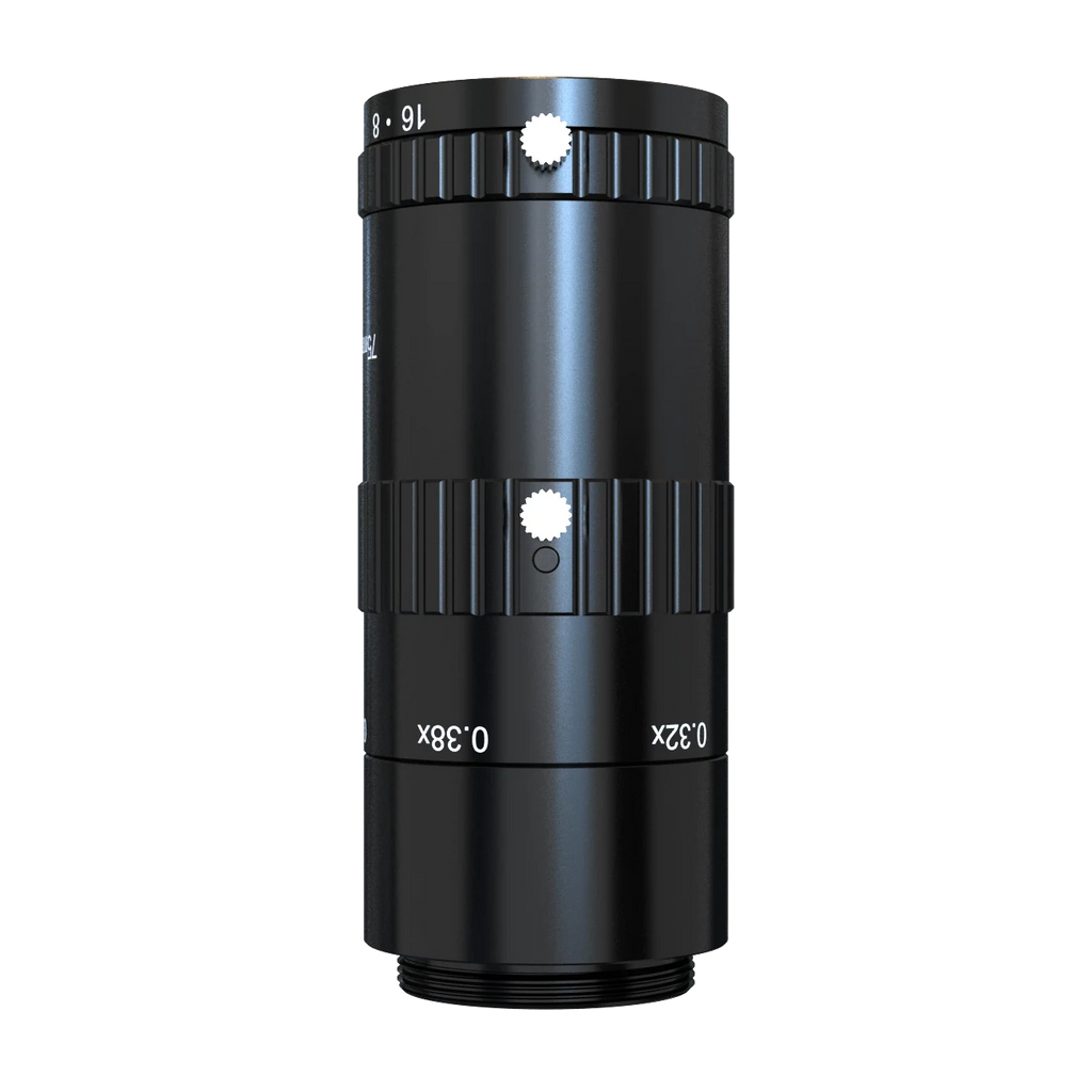 75mm, F3.8, 1.1", C-mount, Macro lens (257 mm (-0.38X) to 471 mm (-0.18X)) (LS-FFL-1458)