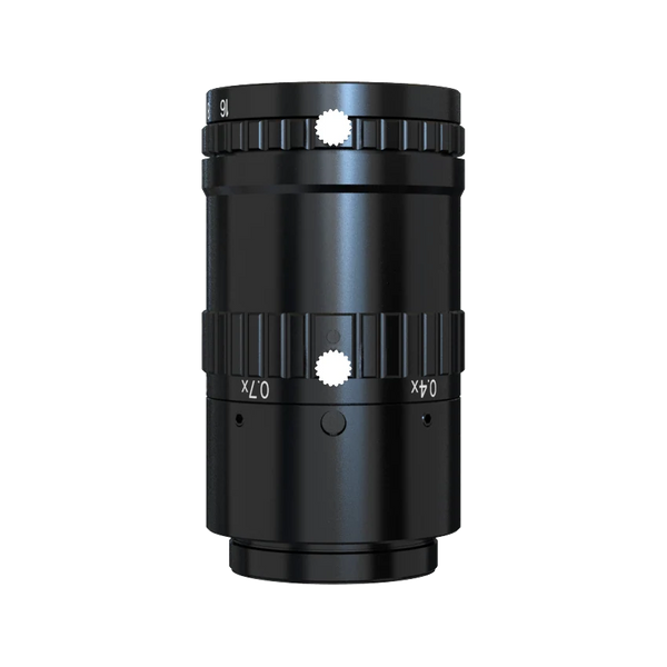 35 mm, F2.8, 1.1", C-mount, Macro lens (59 mm (-0.7X) to 150 mm (-0.25X))