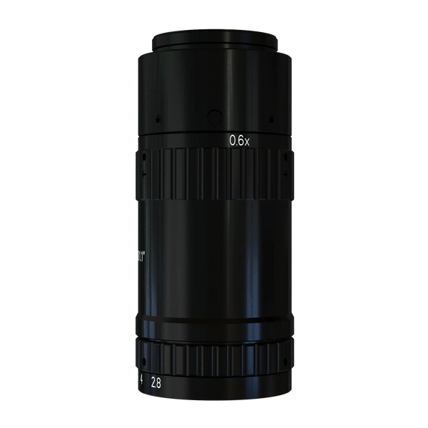 50 mm, F2.8, 1.1", C-mount, Macro lens (95.4 mm (-0.8X) to 132.4 mm (-0.5X))