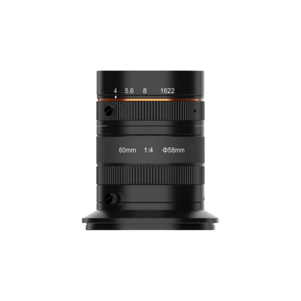 60 mm, F4.0, 大像圈 φ58 mm, 建議倍率 0.07-0.37x, M72-mount 鏡頭