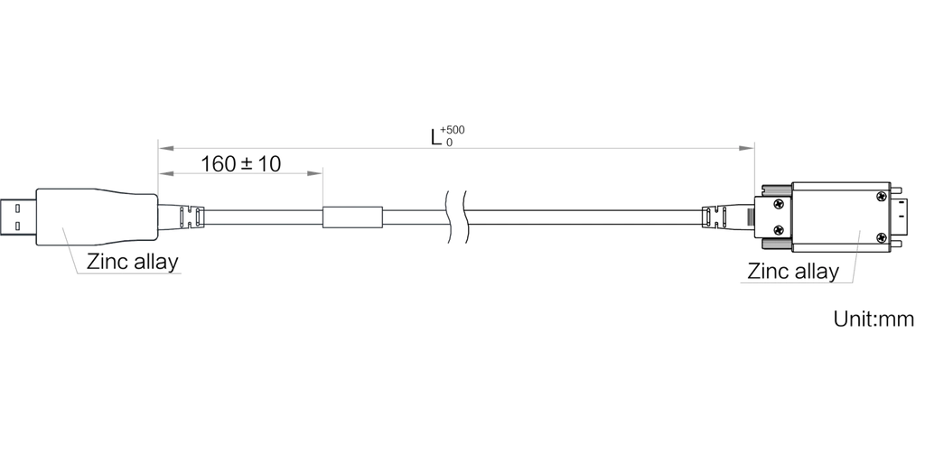 LS-CBL-0140 dimensions (mm)