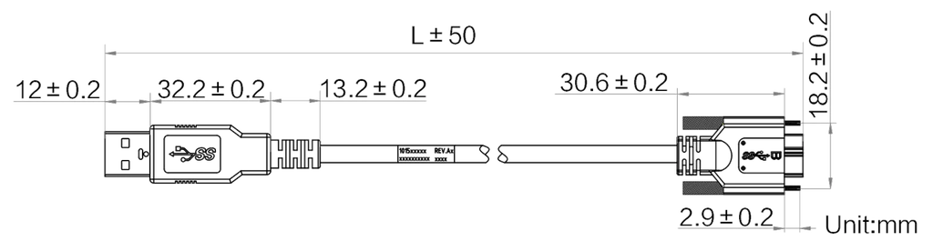 LS-CBL-0143 dimensions (mm)