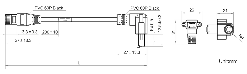 LS-CBL-0118 dimensions (mm)