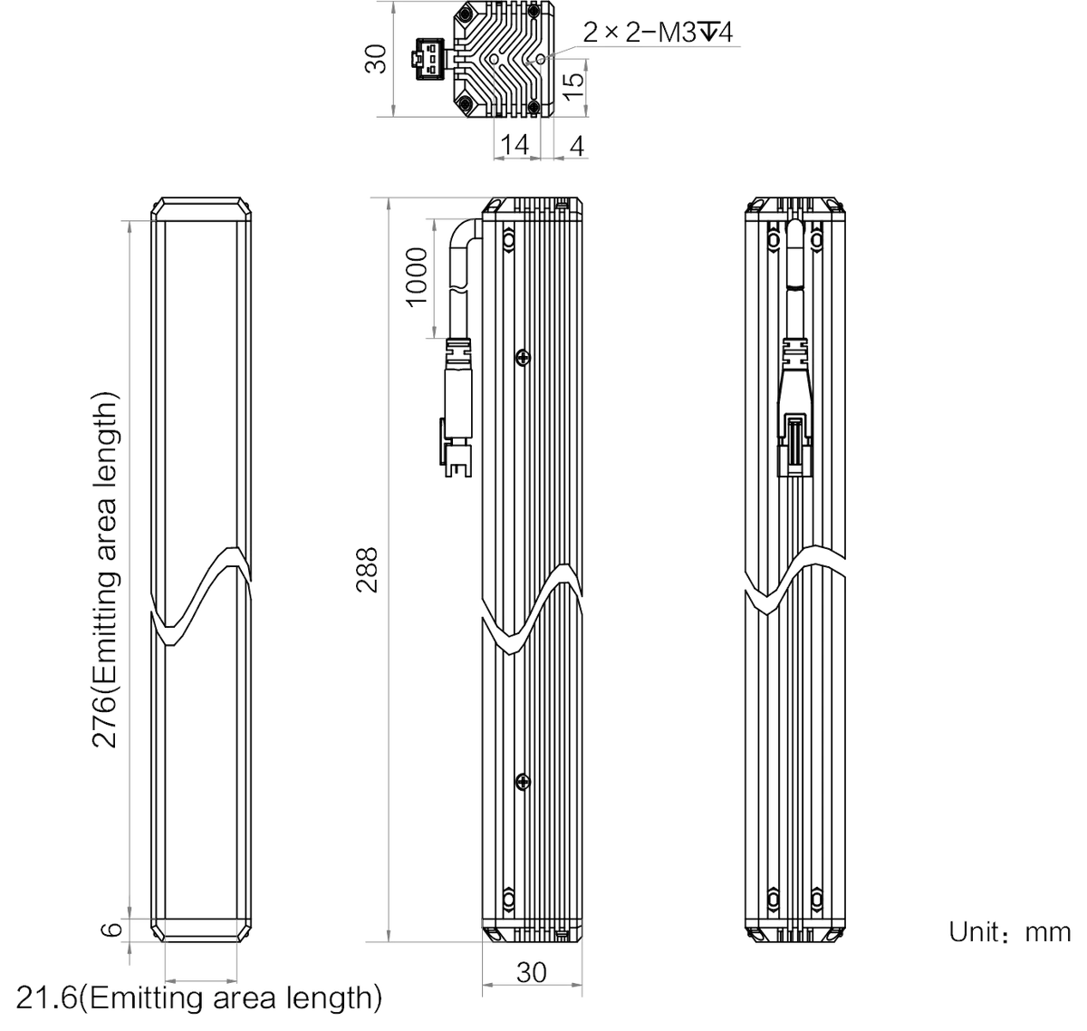 LS-BAR-1132 dimensions (mm)