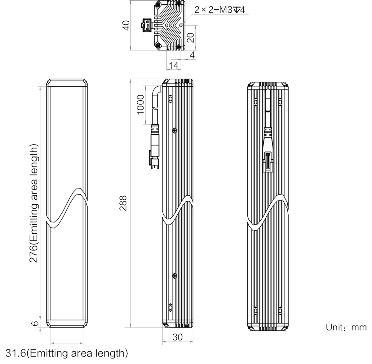 LS-BAR-1138 dimensions (mm)