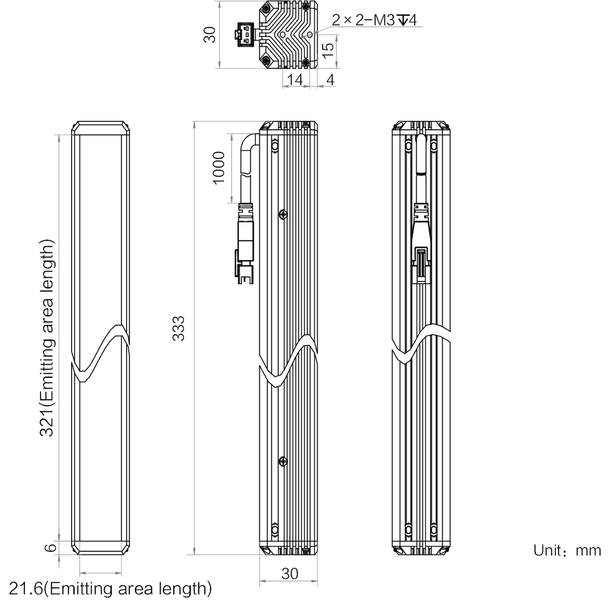 LS-BAR-1142 dimensions (mm)