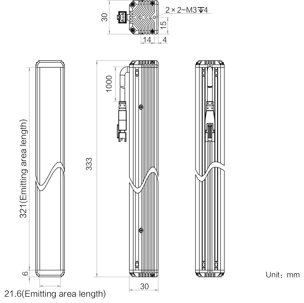 LS-BAR-1143 dimensions (mm)