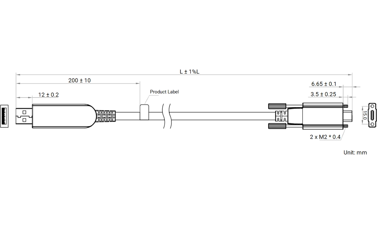 LS-ACU3-CMS-AM-SF-20M dimensions (mm)