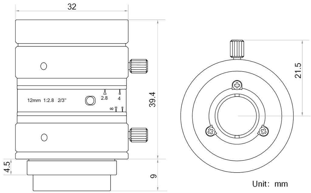 LS-MF1228M-8MP dimensions (mm)