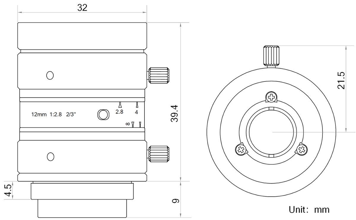 LS-MF1228M-8MP dimensions (mm)