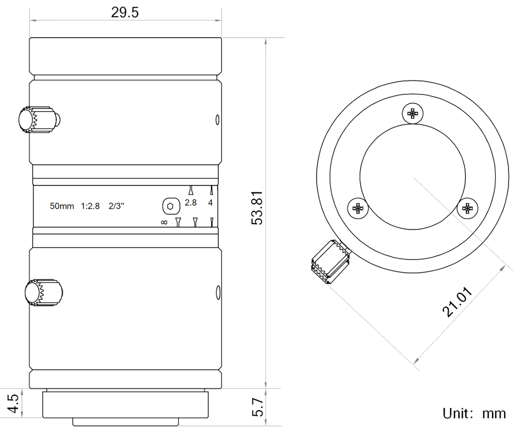 LS-MF5028M-8MP dimensions (mm)