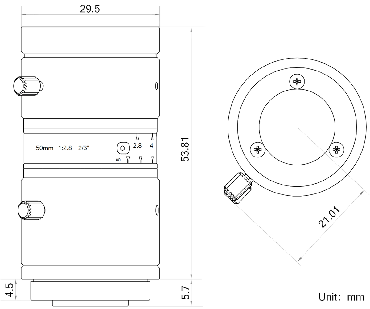 LS-MF5028M-8MP dimensions (mm)