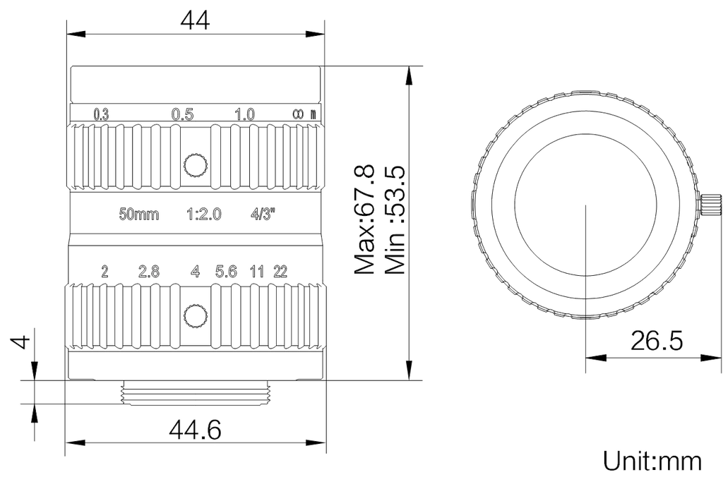 LS-SA5020M-10MP dimensions (mm)
