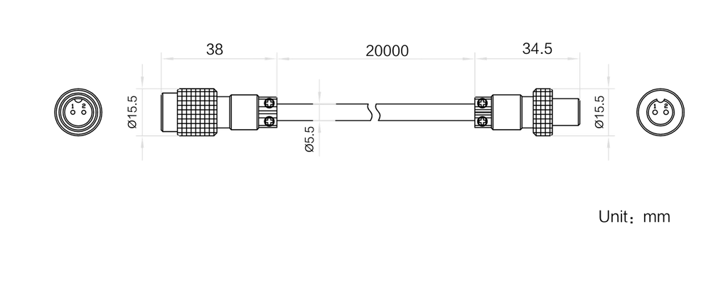 LS-LW-020-1-B dimensions (mm)