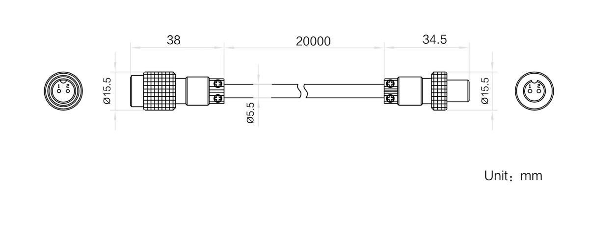 LS-LW-020-1-B dimensions (mm)