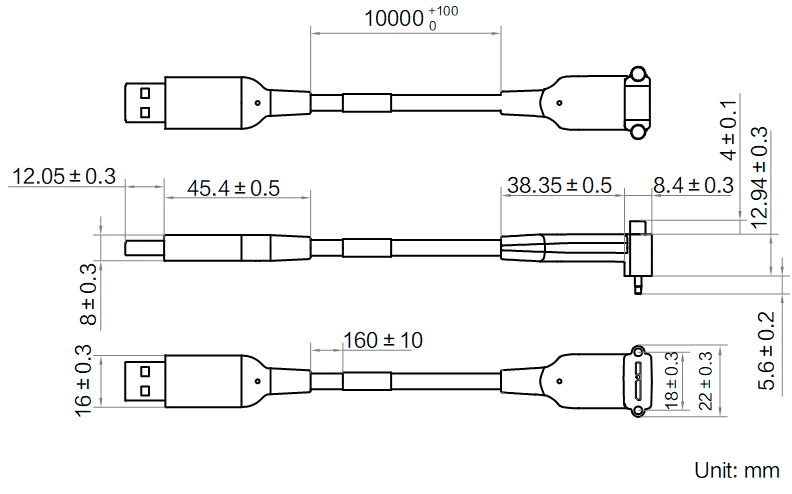 LS-CBL-0148 dimensions (mm)