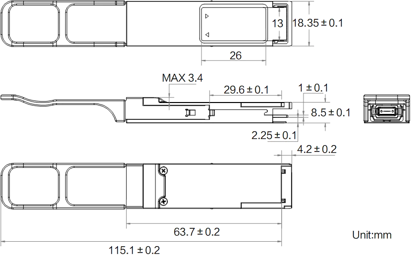 LS-CBL-0026 dimensions (mm)