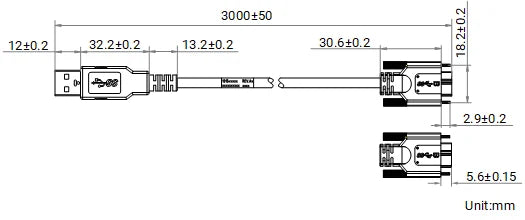 LS-CBL-0132 dimensions (mm)