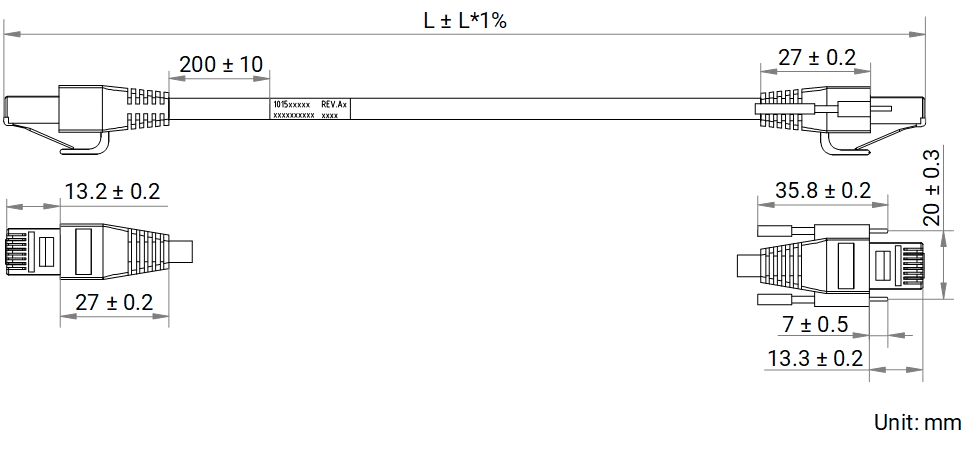 LS-CBL-0021 dimensions (mm)