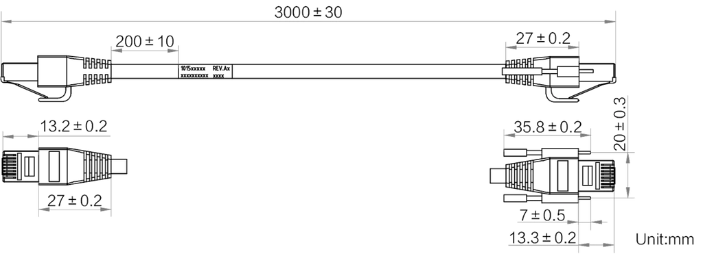 LS-CBL-0022 dimensions (mm)