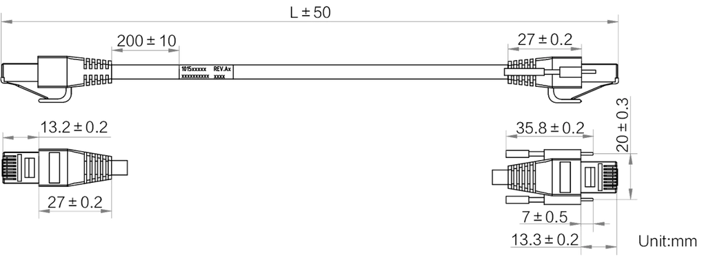 LS-CBL-0024 dimensions (mm)