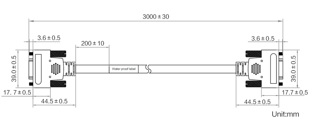 LS-CBL-0036 dimensions (mm)