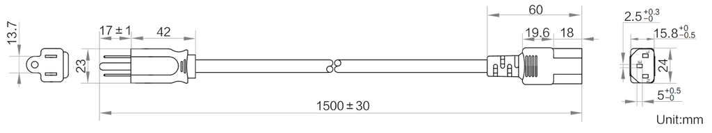 LS-CBL-0248 dimensions (mm)
