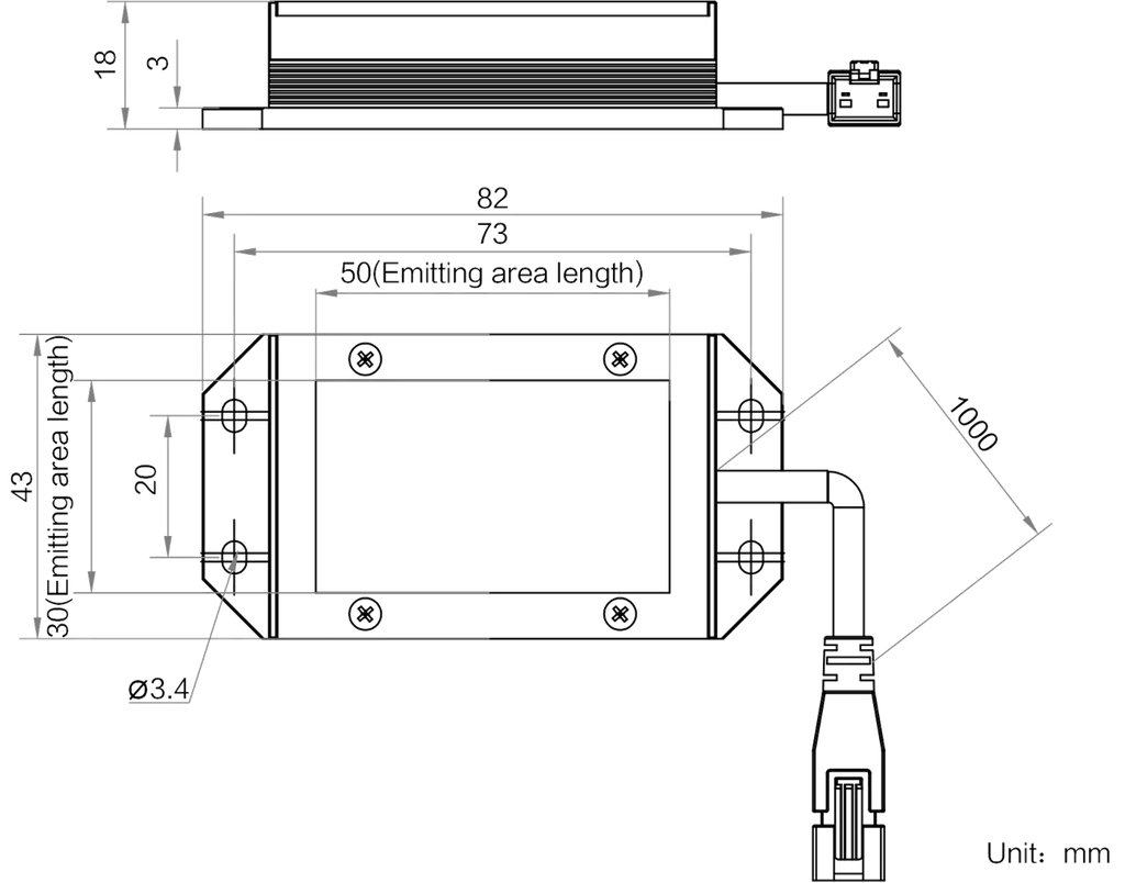 LS-BKL-1445 dimensions (mm)