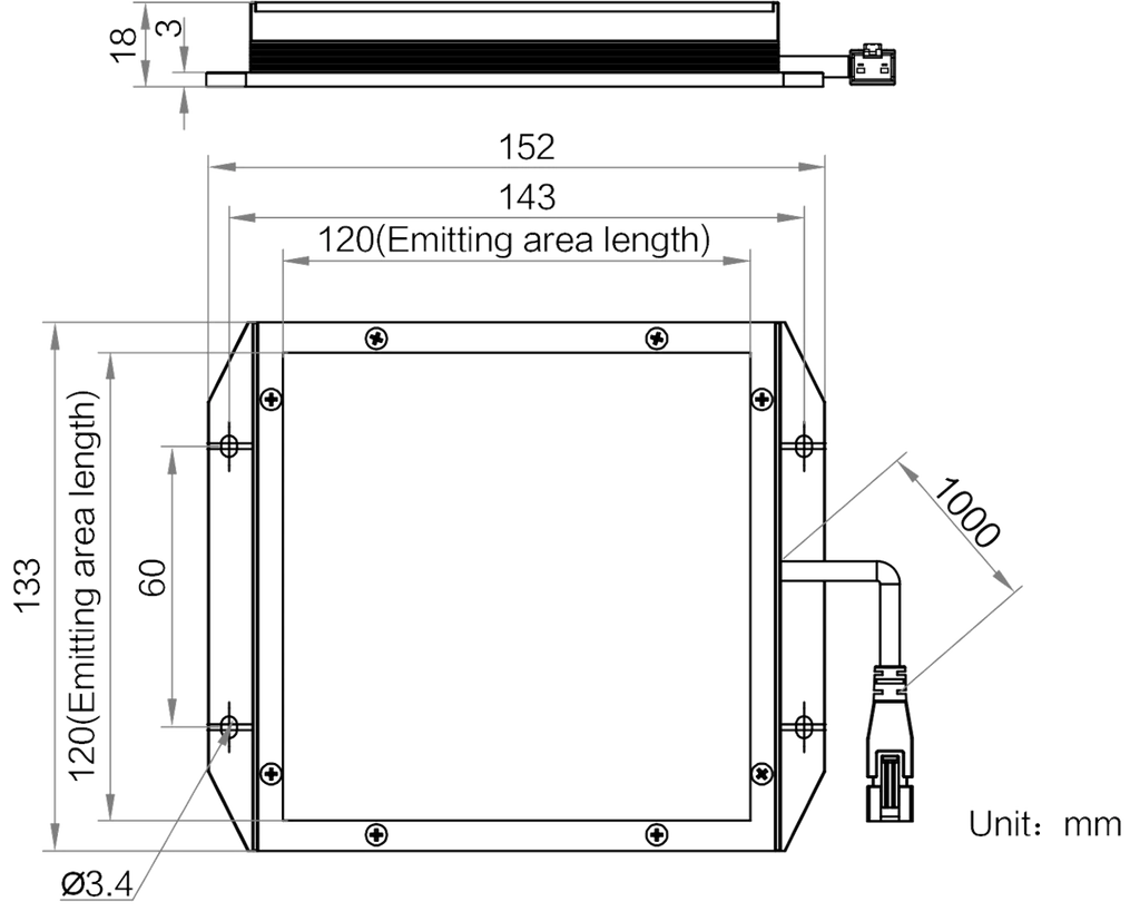 LS-BKL-1461 dimensions (mm)