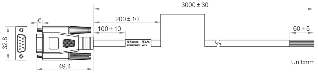 LS-CBL-0222 dimensions (mm)