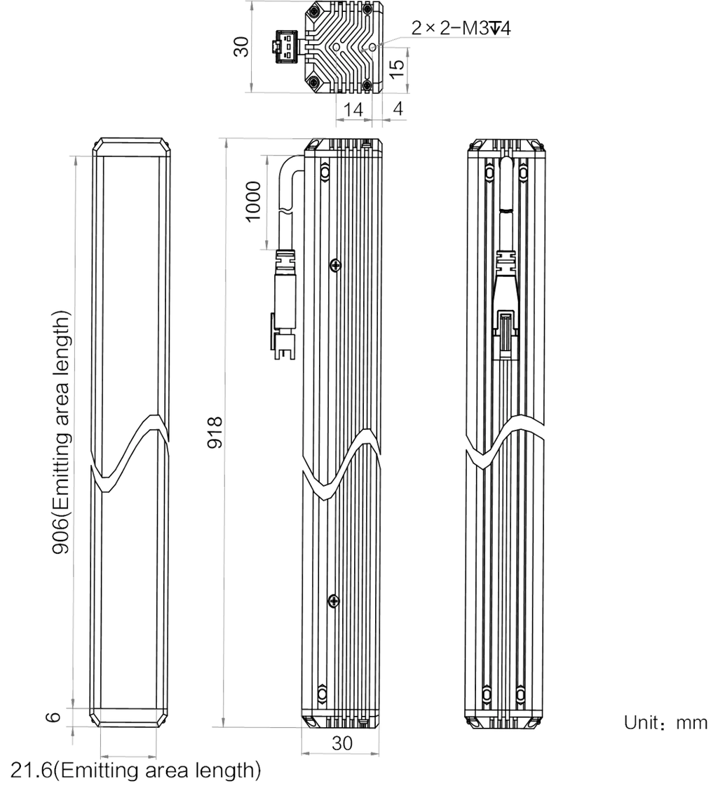 LS-BAR-1224 dimensions (mm)