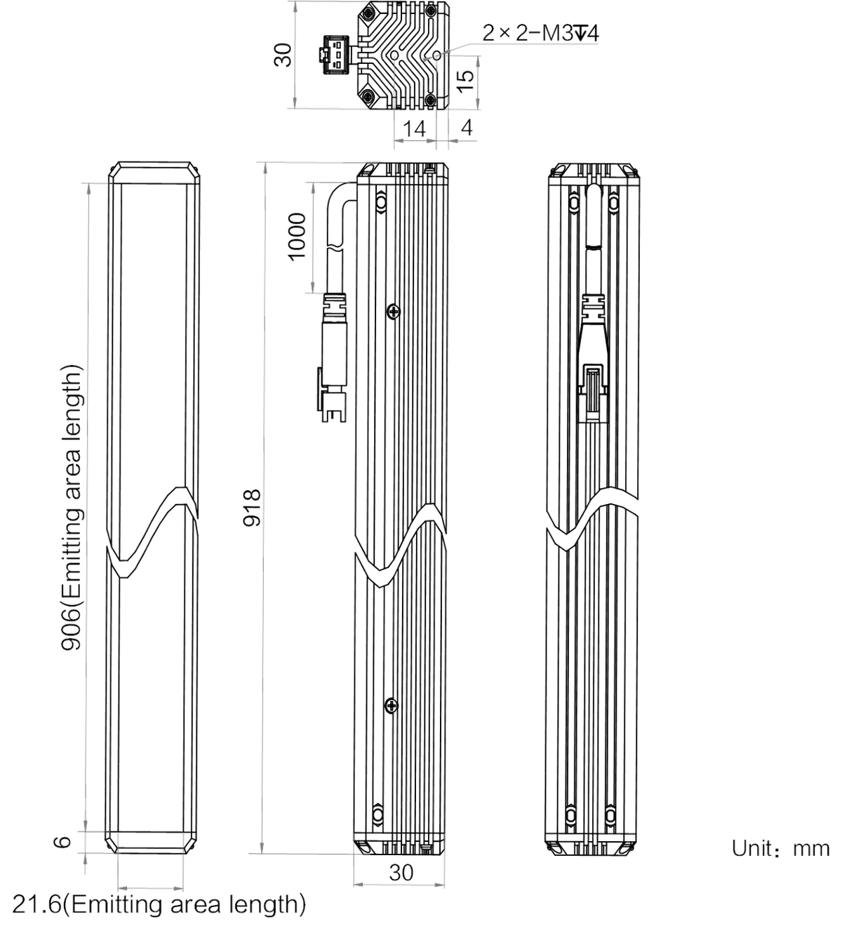 LS-BAR-1224 dimensions (mm)