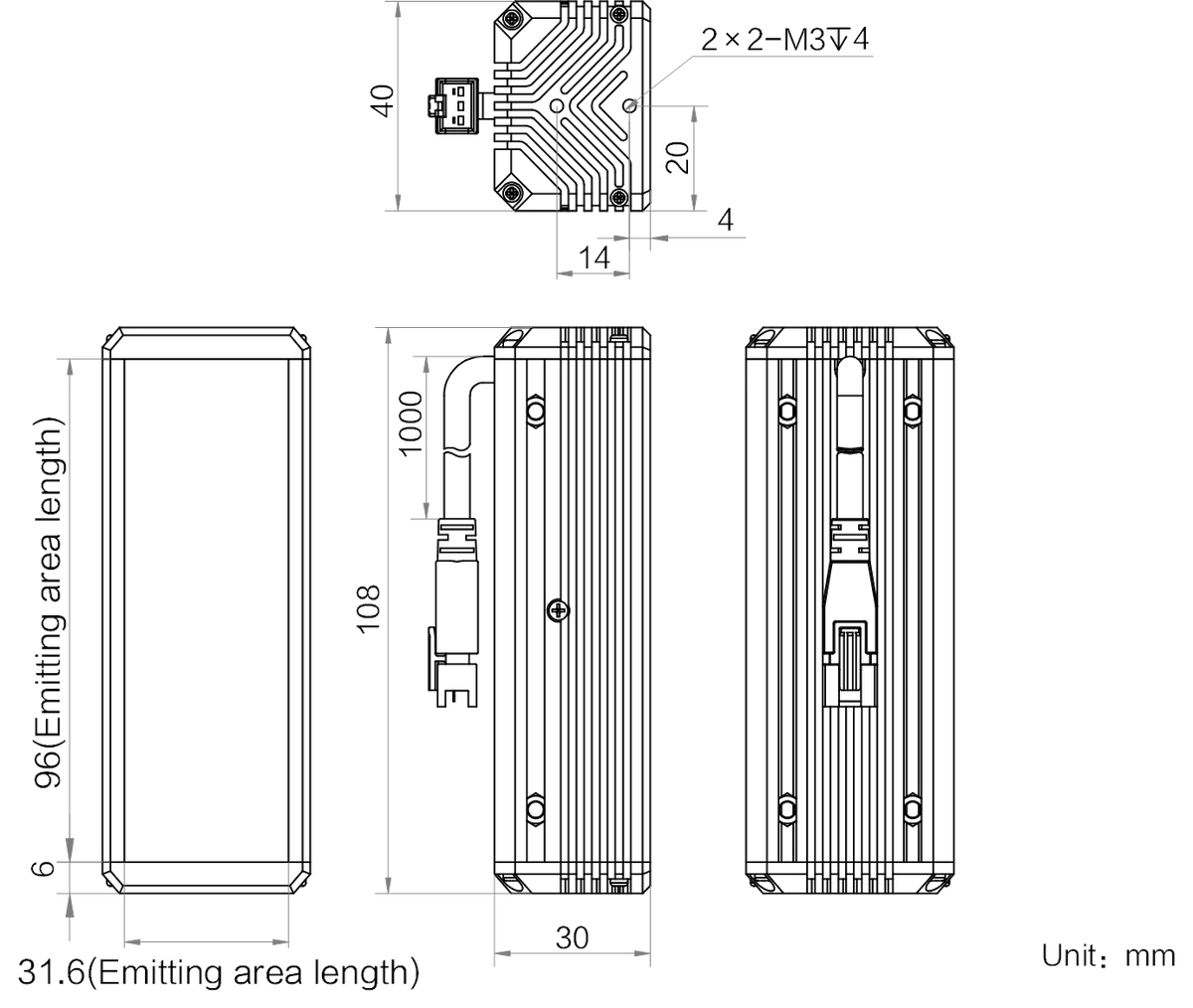 LS-BAR-1095 dimensions (mm)