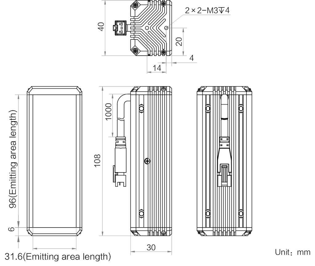 LS-BAR-1099 dimensions (mm)