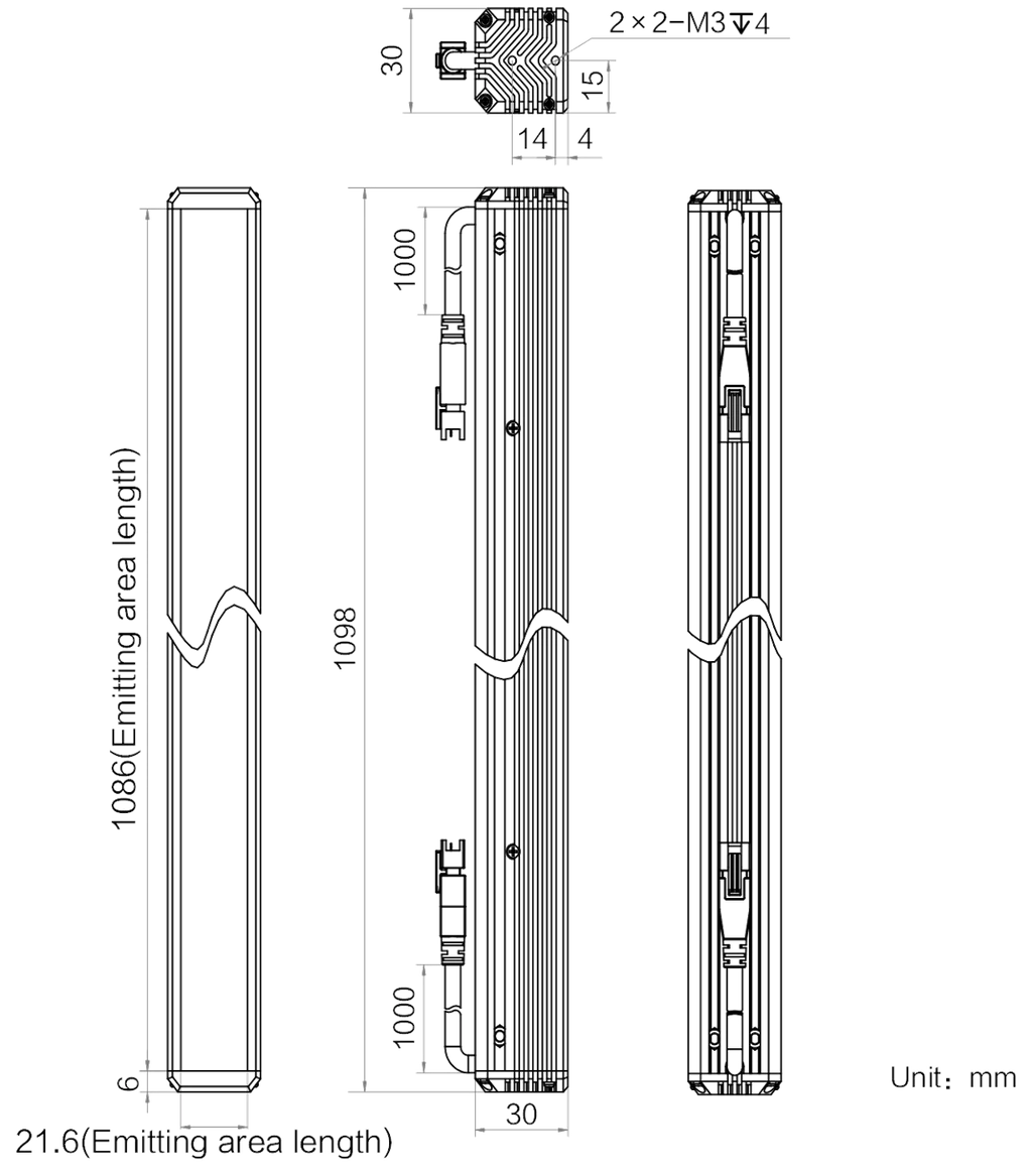 LS-BAR-1232 dimensions (mm)