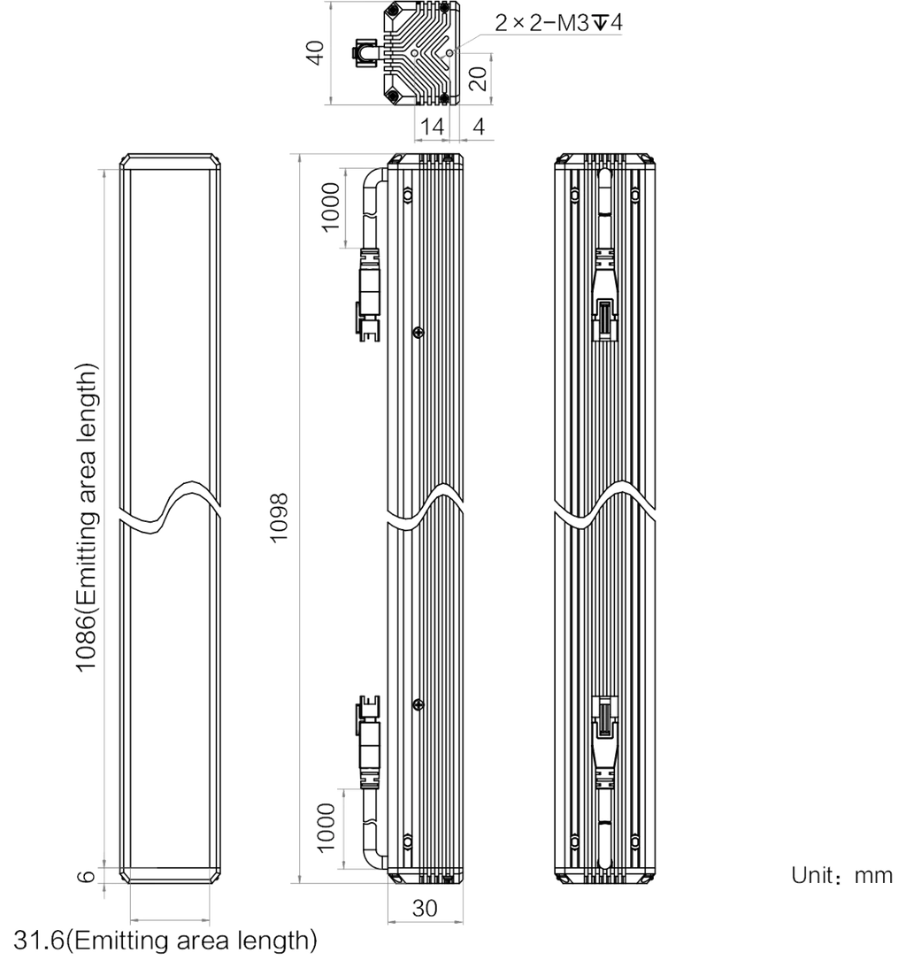 LS-BAR-1237 dimensions (mm)