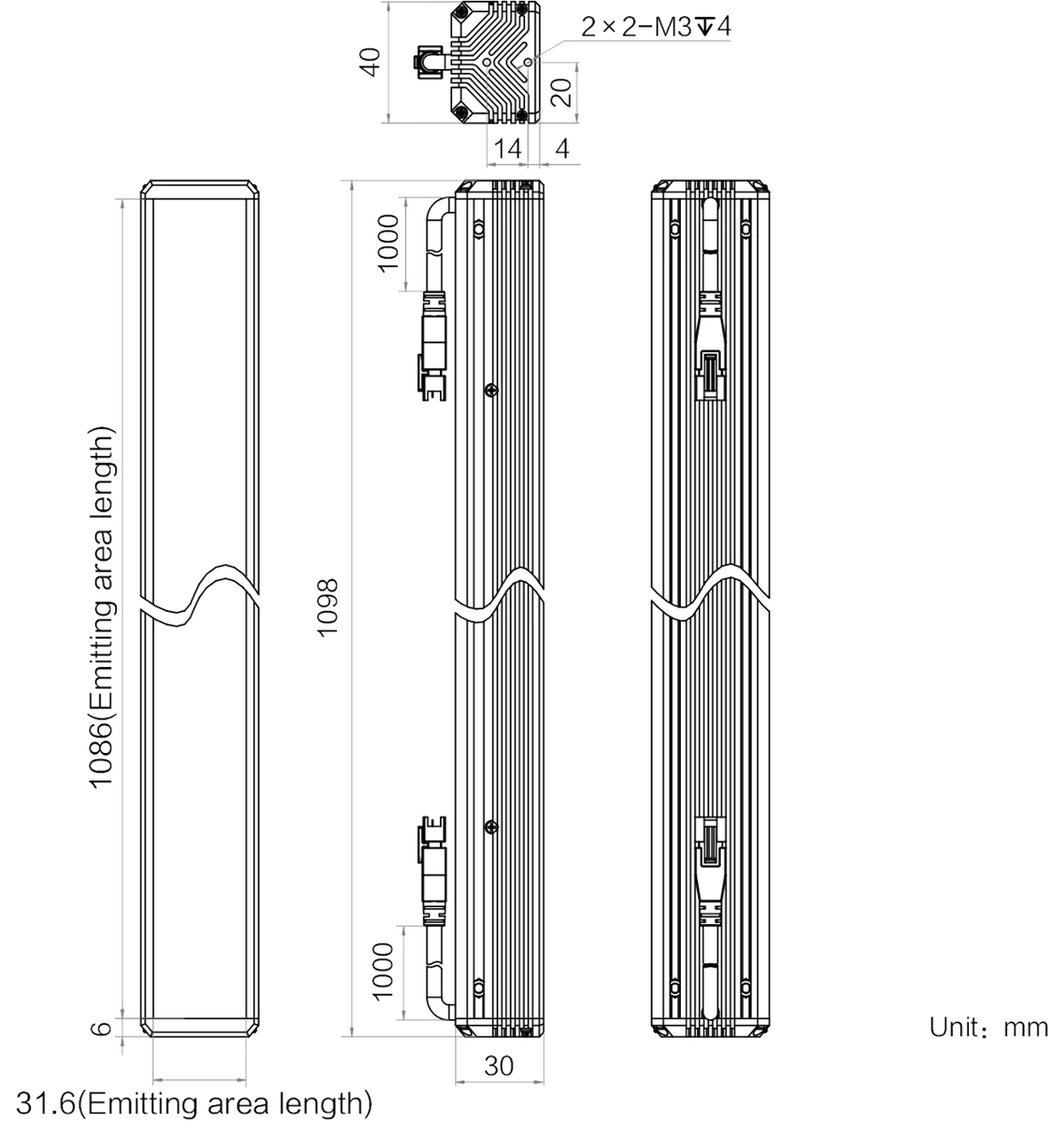 LS-BAR-1239 dimensions (mm)