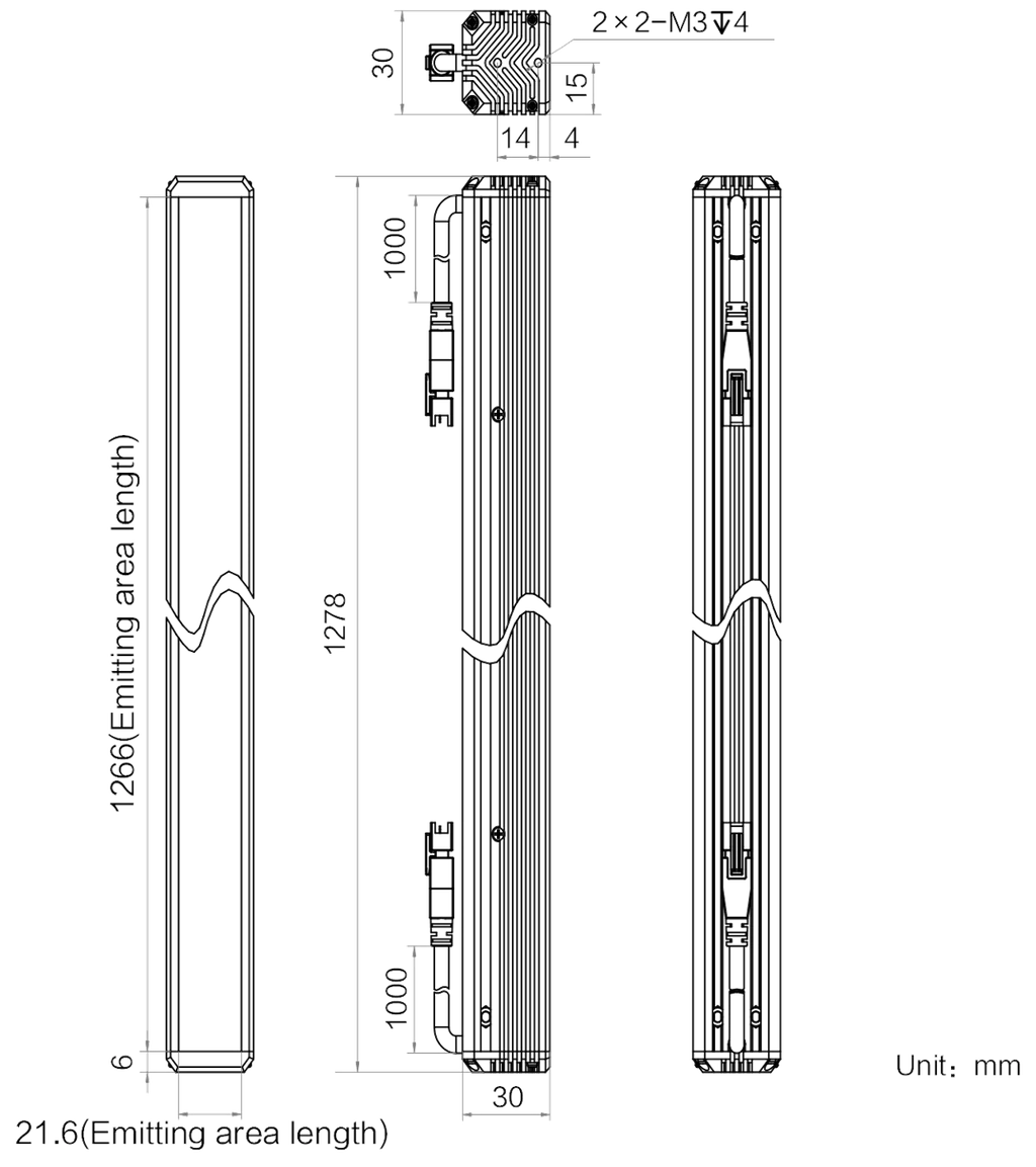 LS-BAR-1242 dimensions (mm)