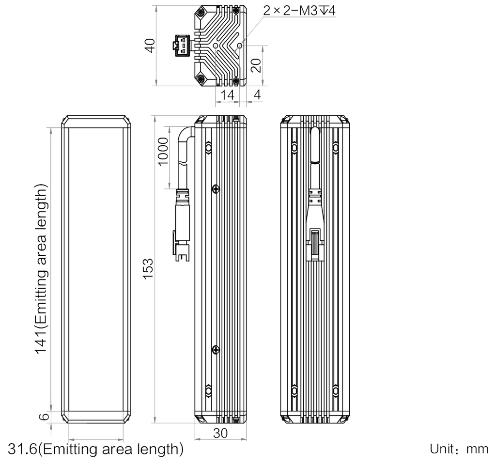 LS-BAR-1105 dimensions (mm)